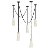 Ann Alabaster Multi-Pendants Chandelier, 5 lights