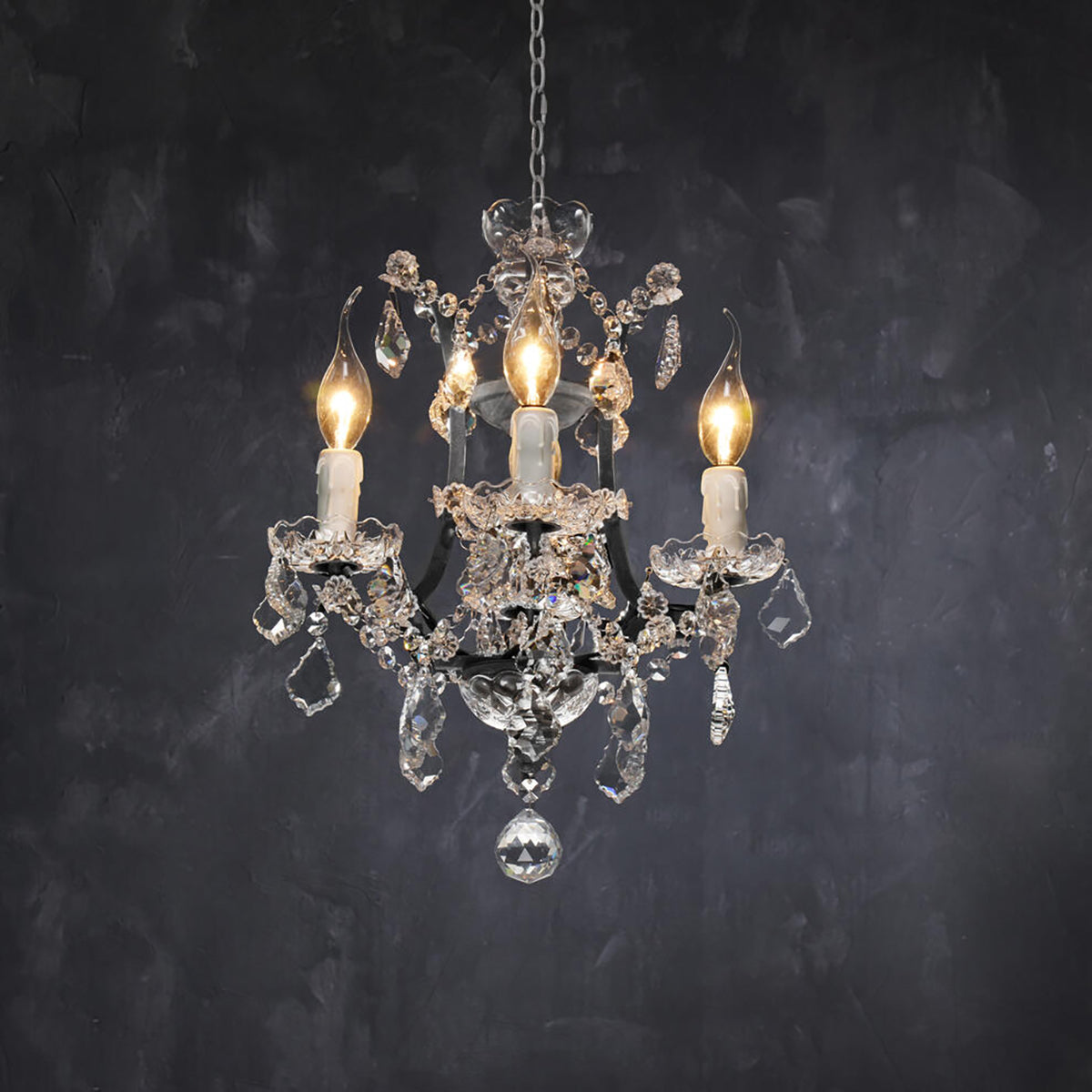 Annie Crystal Round Chandelier Natural