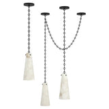 Ann Alabaster Multi-Pendants Chandelier, 3 lights