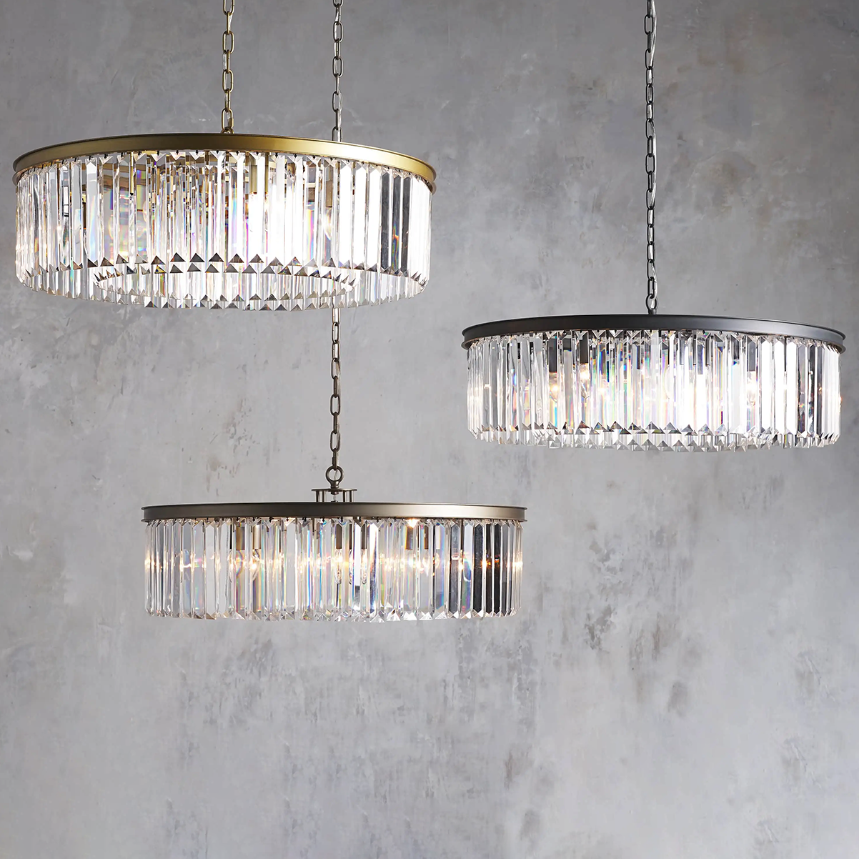 Art Leyland Crystal Round Chandelier