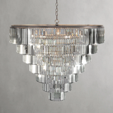 Art Leyland Crystal Tiered Round Chandelier