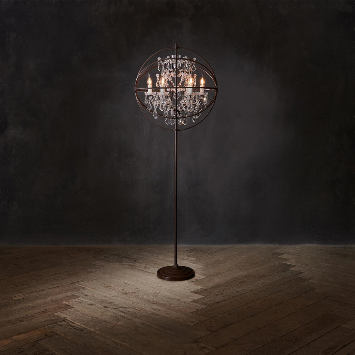 Annie Gyro Crystal Floor Lamp