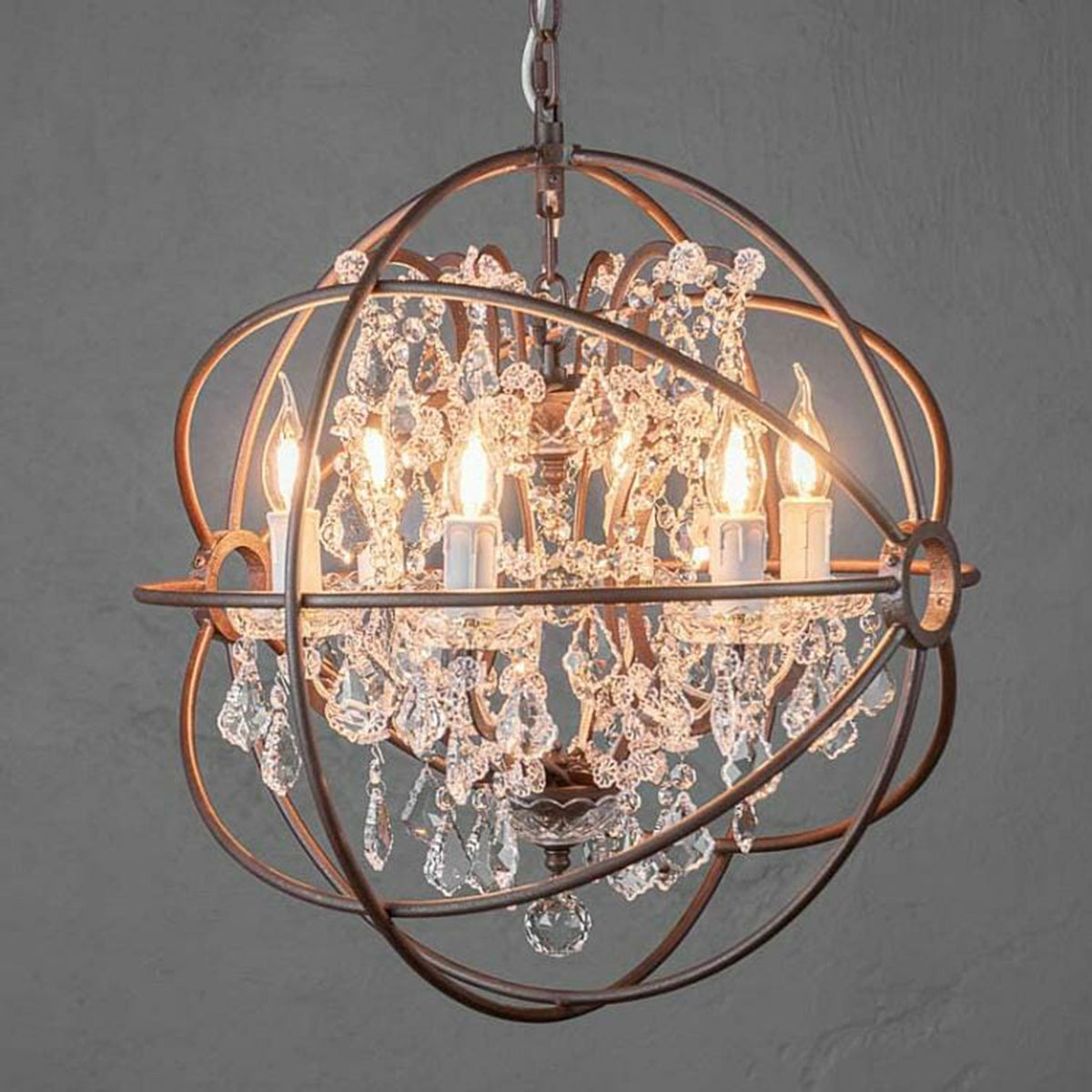 Annie Gyro Crystal Double Chandelier