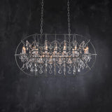 Annie Gyro Crystal Rectangular Chandelier Natural