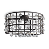 Moder Cage Crystal Flushmount