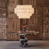 Art Selenite Layer Round Chandelier