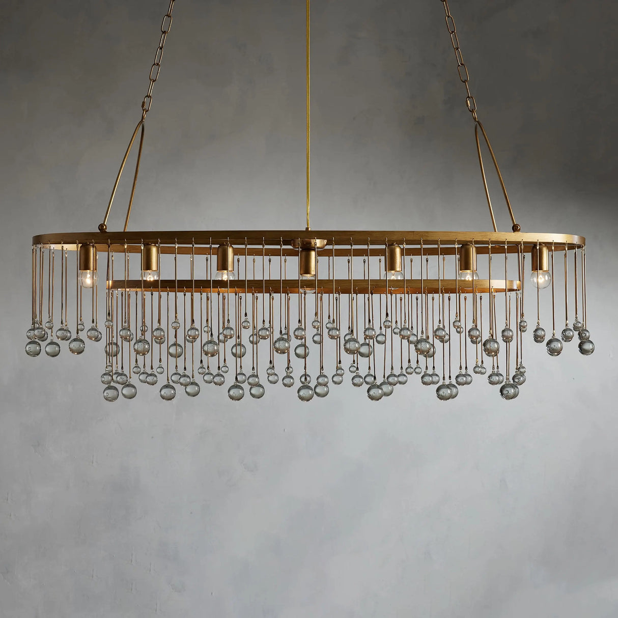 Modern Aubrey Oval Chandelier 7 Light