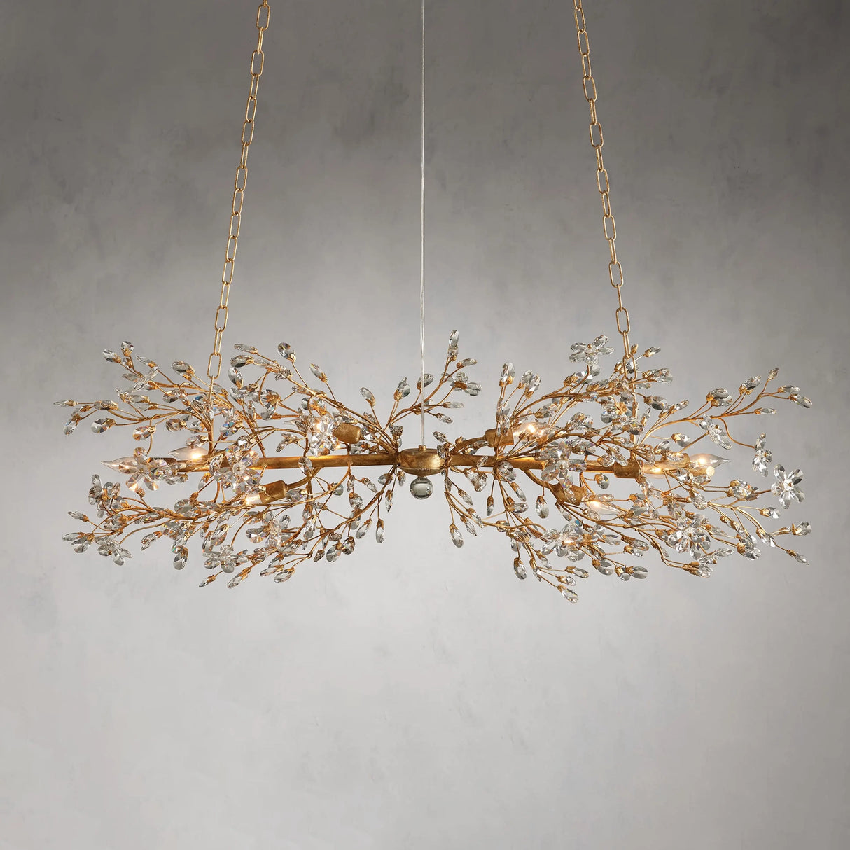 Crystal Flowers Fiore Linear Chandelier