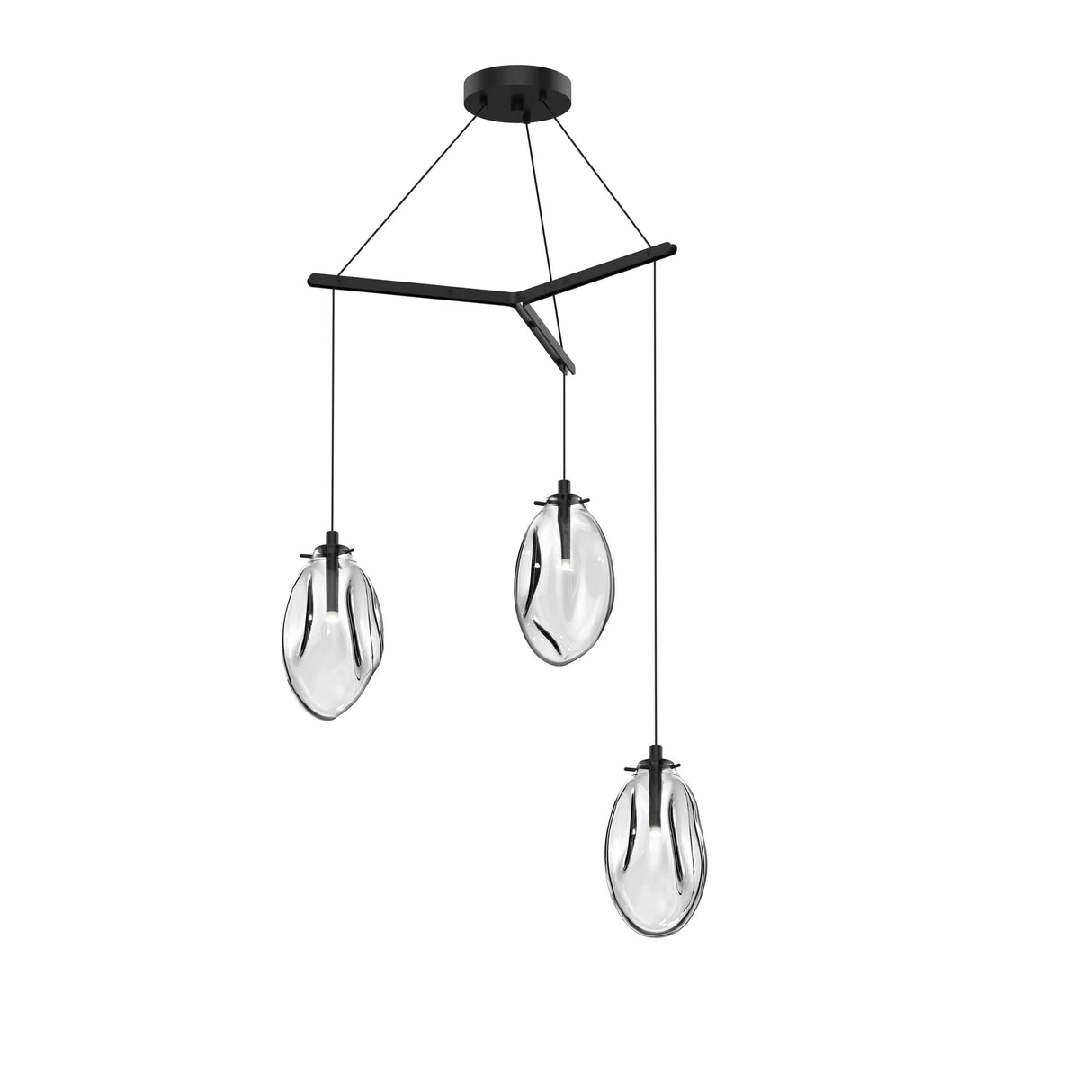 Fluid Bracket Pendant Chandelier 3-Light