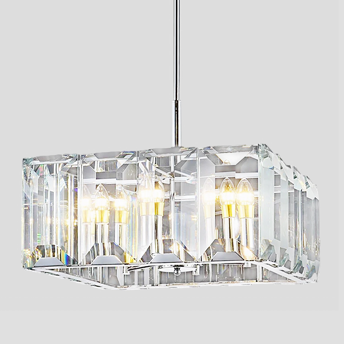 Harlow Crystal Square Chandelier 24"