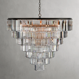 Art Leyland Crystal Tiered Round Chandelier