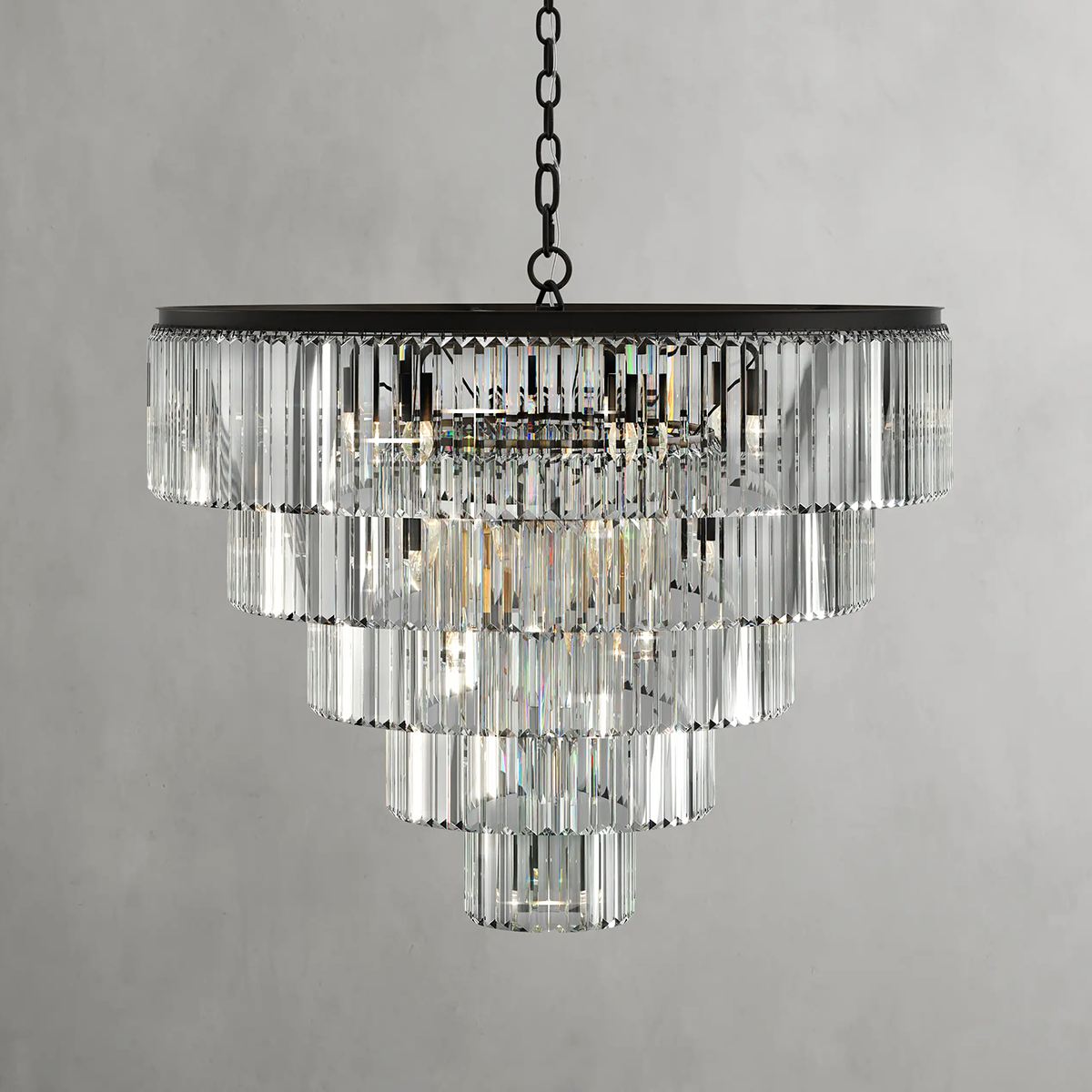 Art Leyland Crystal Tiered Round Chandelier