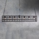 Moder Cage Crystal Rectangular Chandelier