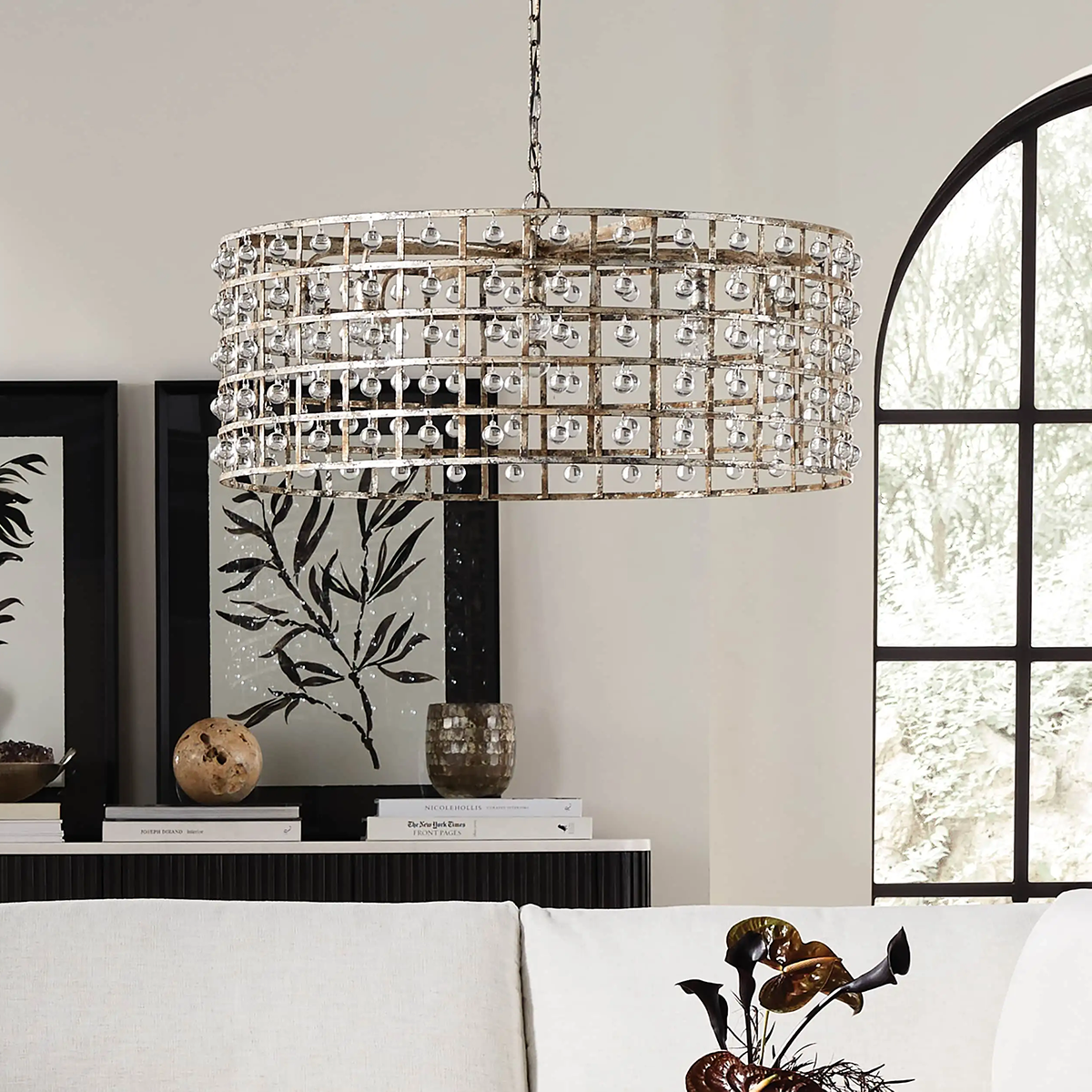 Moder Cage Crystal Round Chandelier