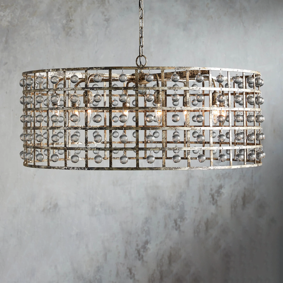 Moder Cage Crystal Round Chandelier