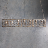 Moder Cage Crystal Rectangular Chandelier