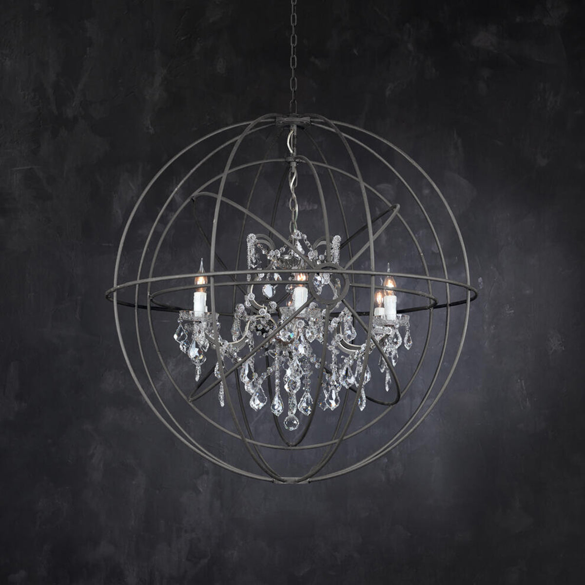 Annie Gyro Crystal Double Chandelier