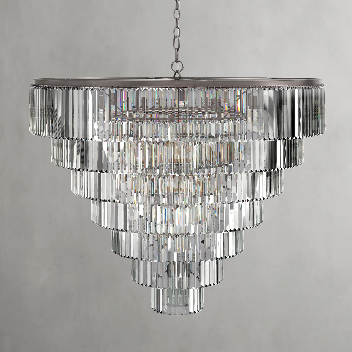 Art Leyland Crystal Tiered Round Chandelier