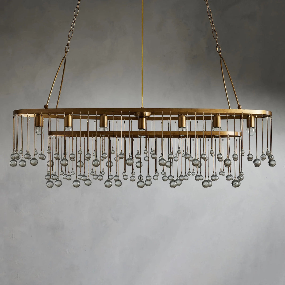 Modern Aubrey Oval Chandelier 7 Light