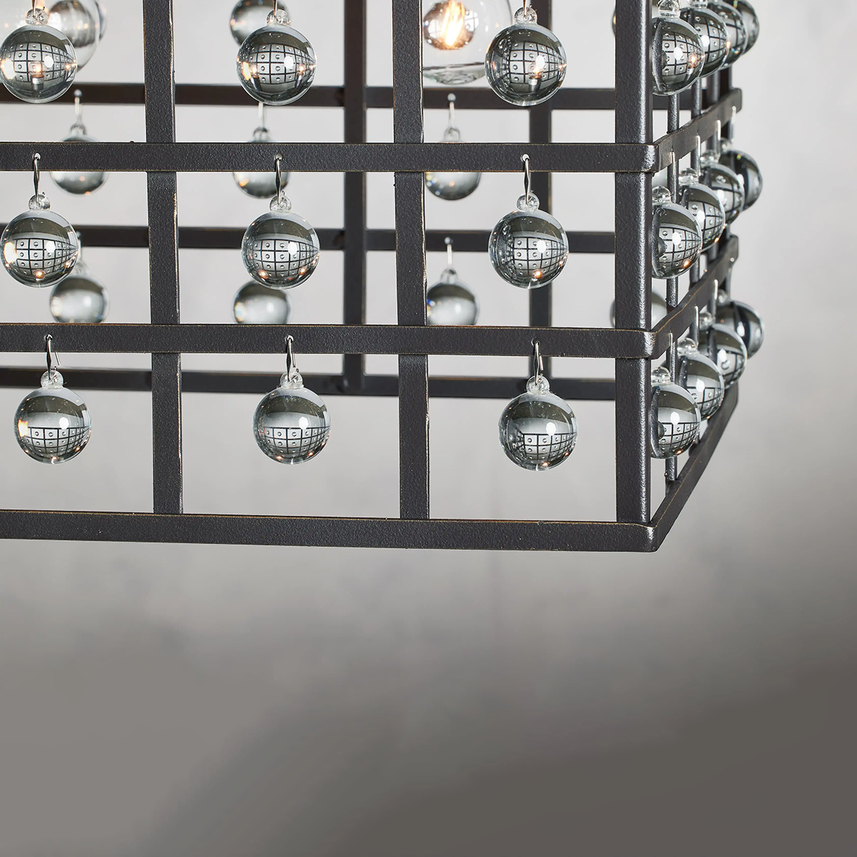 Moder Cage Crystal Rectangular Chandelier