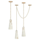 Ann Alabaster Multi-Pendants Chandelier, 3 lights