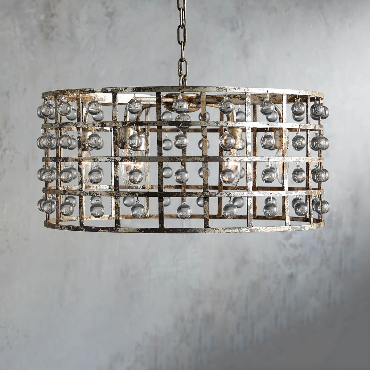 Moder Cage Crystal Round Chandelier