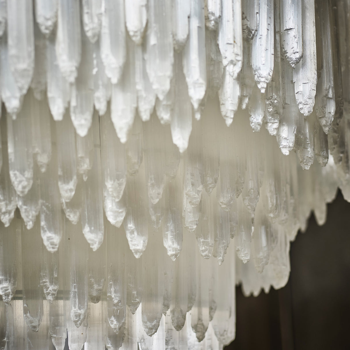 Art Selenite Layer Rectangular Chandelier