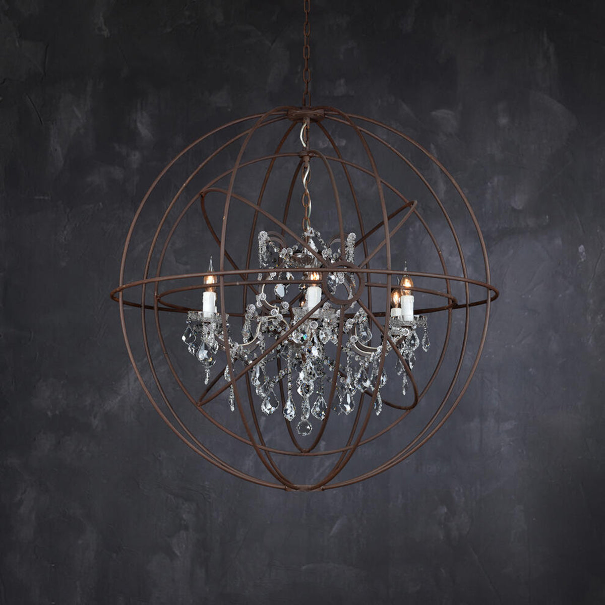 Annie Gyro Crystal Double Chandelier