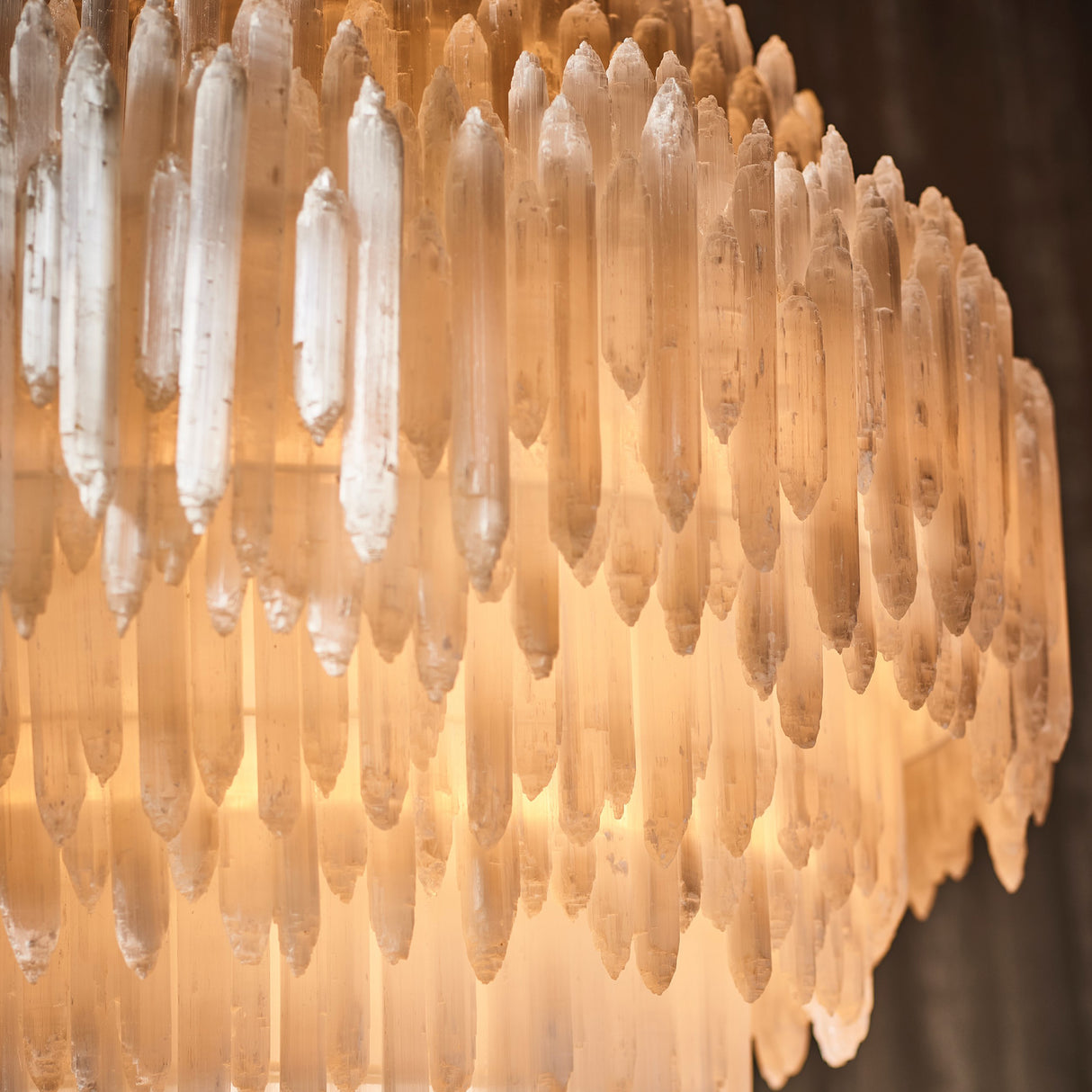 Art Selenite Layer Round Chandelier