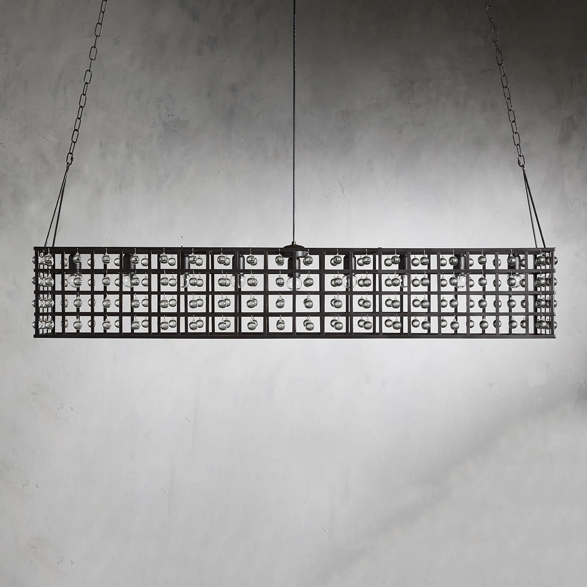 Moder Cage Crystal Rectangular Chandelier