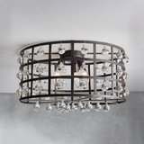 Moder Cage Crystal Flushmount