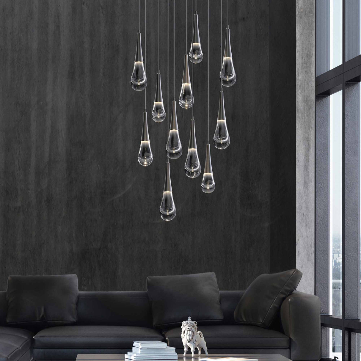 Rain LED Round Chandelier