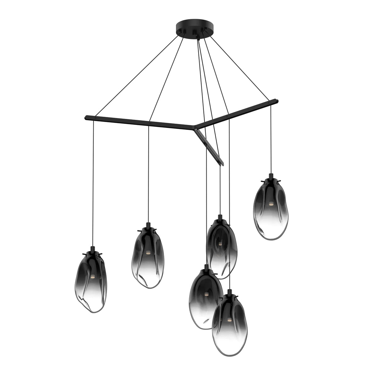 Fluid Bracket Pendant Chandelier 6-Light