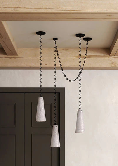 Ann Alabaster Multi-Pendants Chandelier, 3 lights