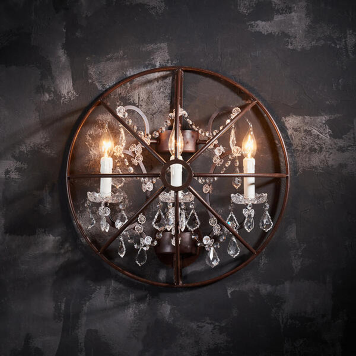 Annie Gyro Crystal Wall Sconce