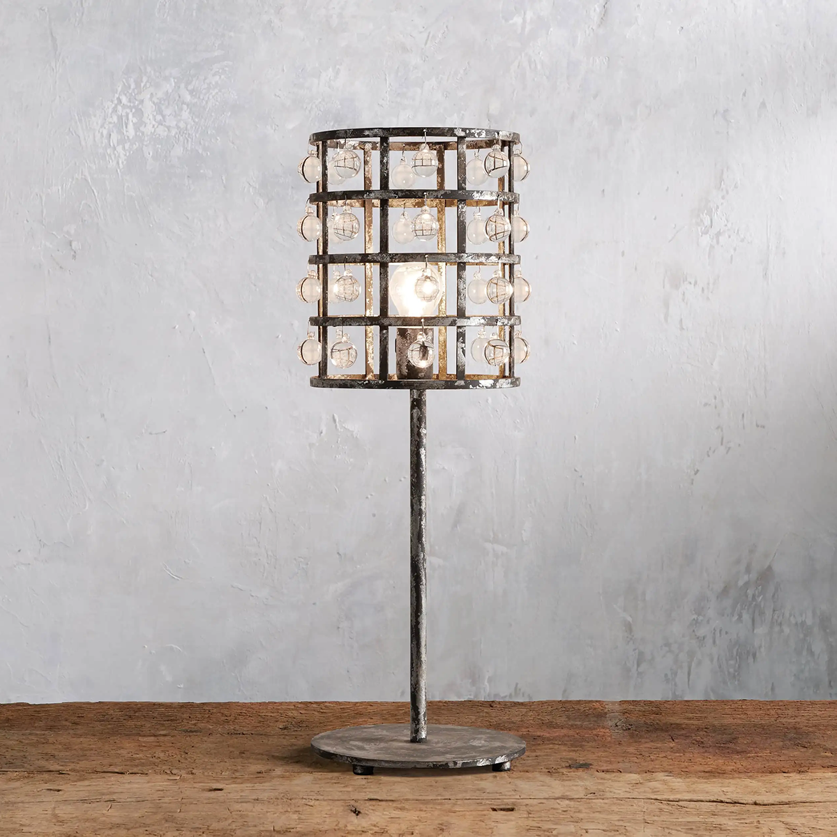 Moder Cage Crystal Table Lamp