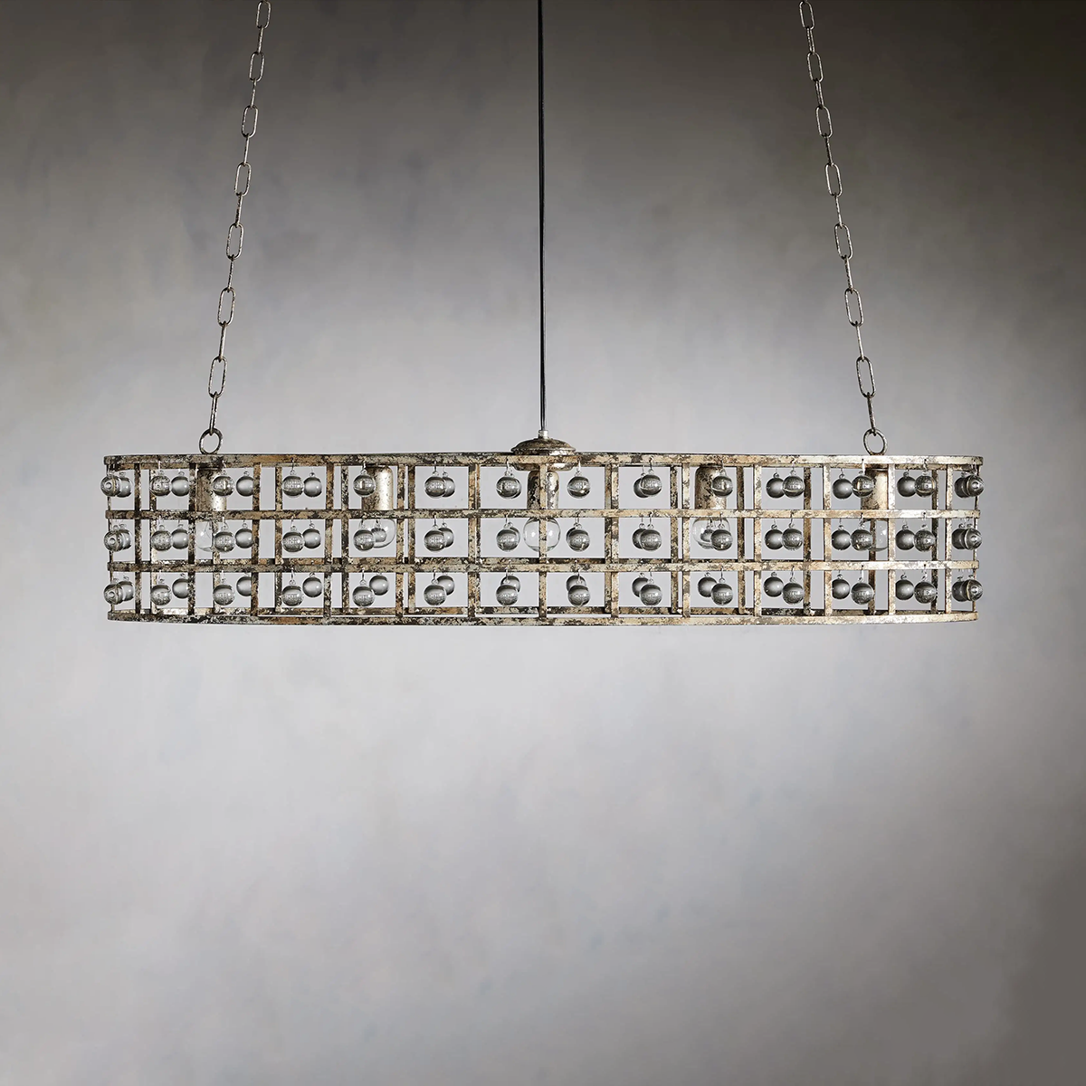 Moder Cage Crystal Oval Chandelier 5-Light