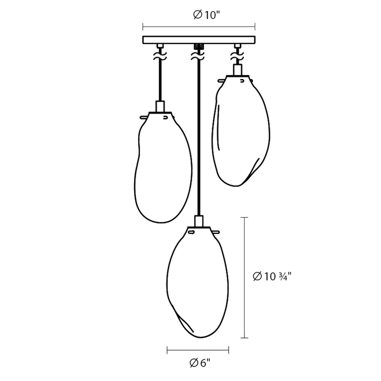 Fluid Pendant Chandelier