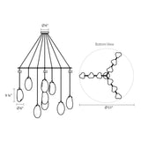 Fluid Bracket Pendant Chandelier 9-Light