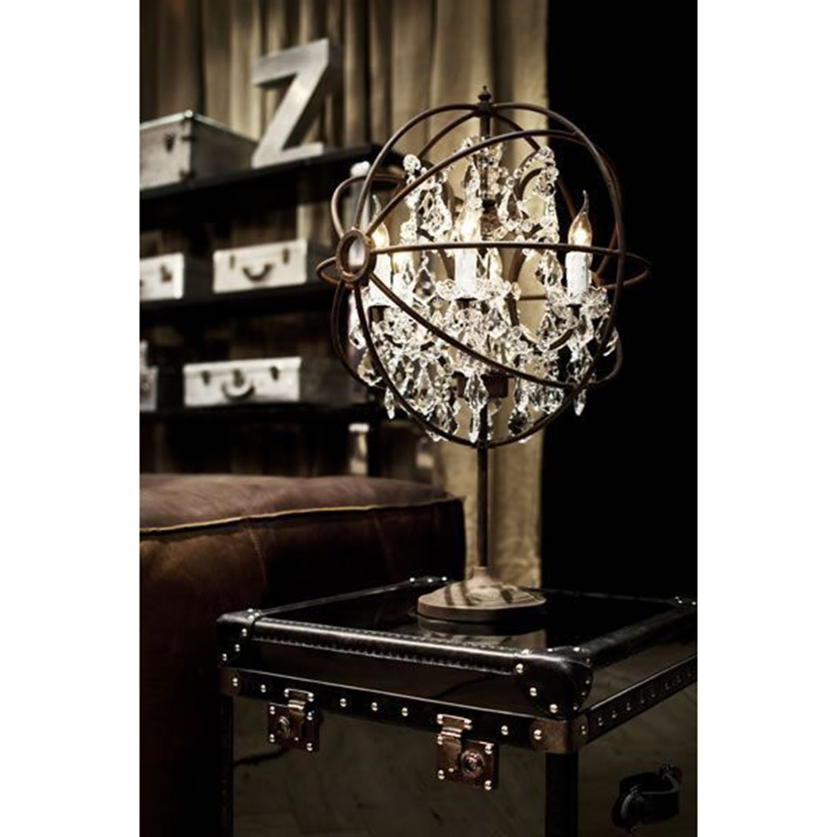 Annie Gyro Crystal Table Lamp