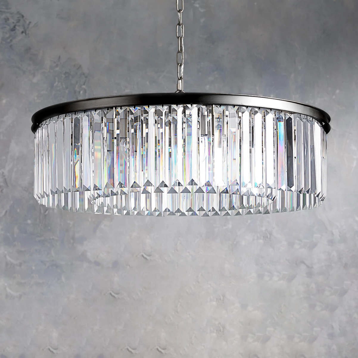 Art Leyland Crystal Round Chandelier