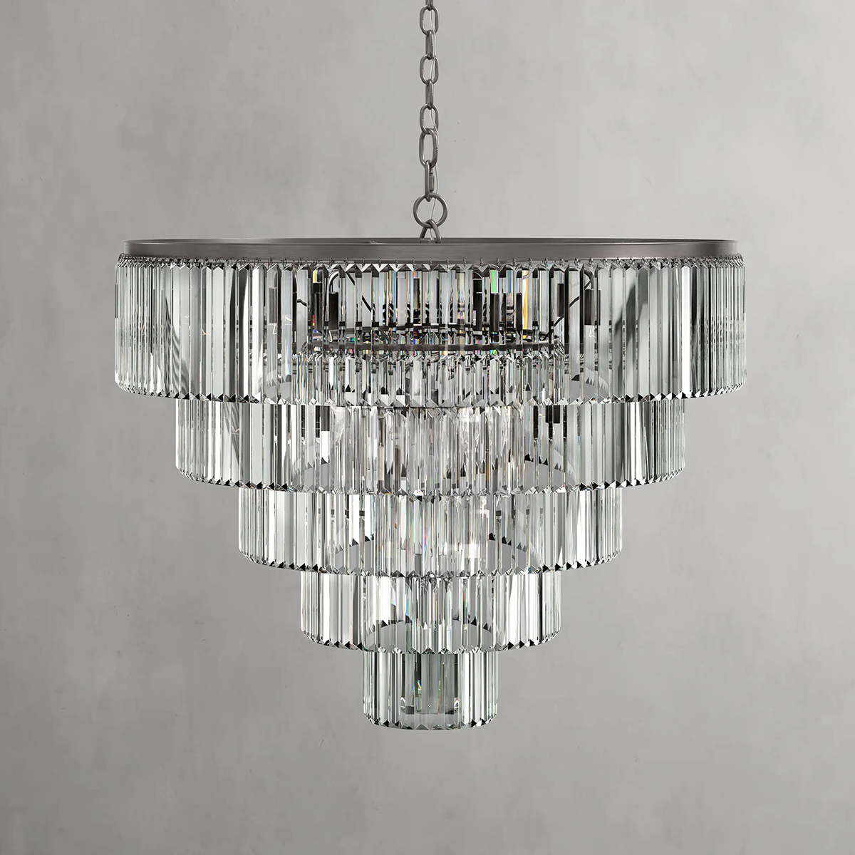 Art Leyland Crystal Tiered Round Chandelier