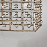 Moder Cage Crystal Rectangular Chandelier