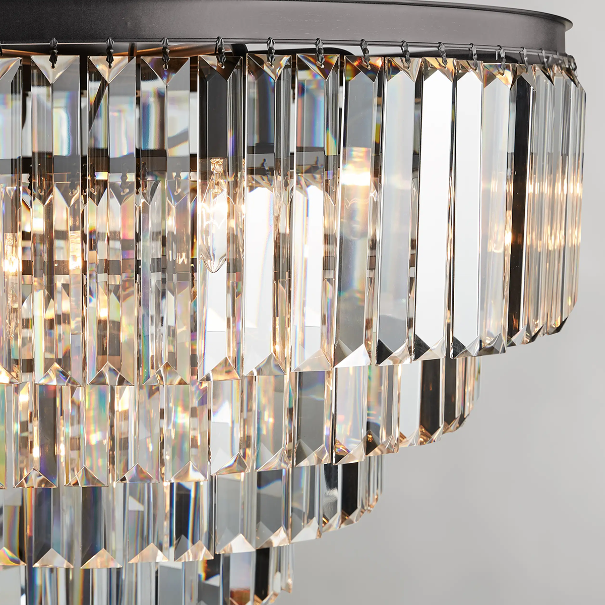 Art Leyland Crystal Tiered Round Chandelier