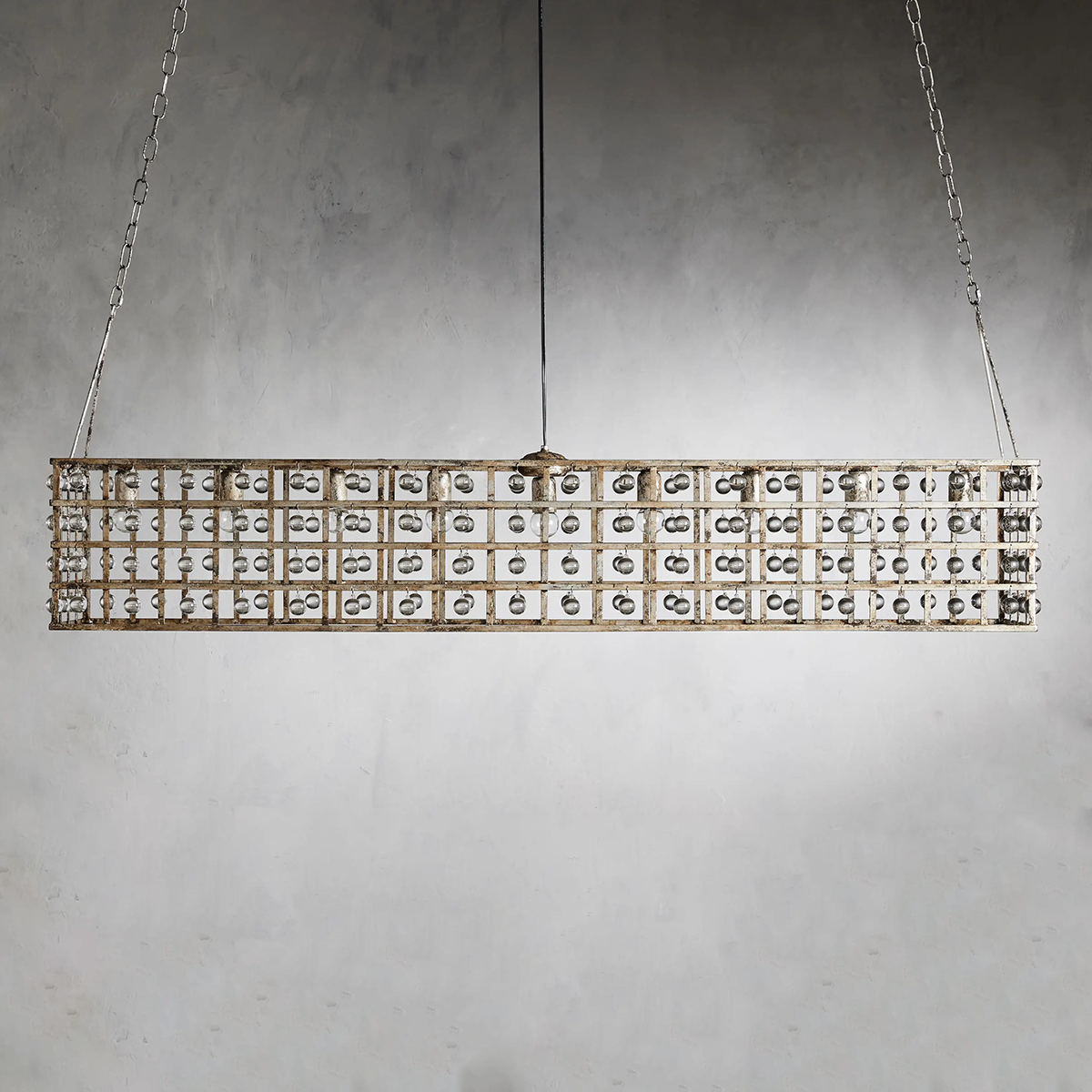 Moder Cage Crystal Rectangular Chandelier