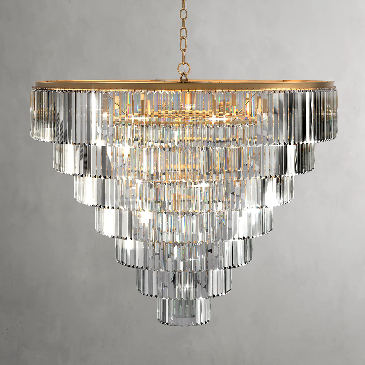 Art Leyland Crystal Tiered Round Chandelier