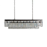 Art Leyland Crystal Tiered Rectangular Chandelier