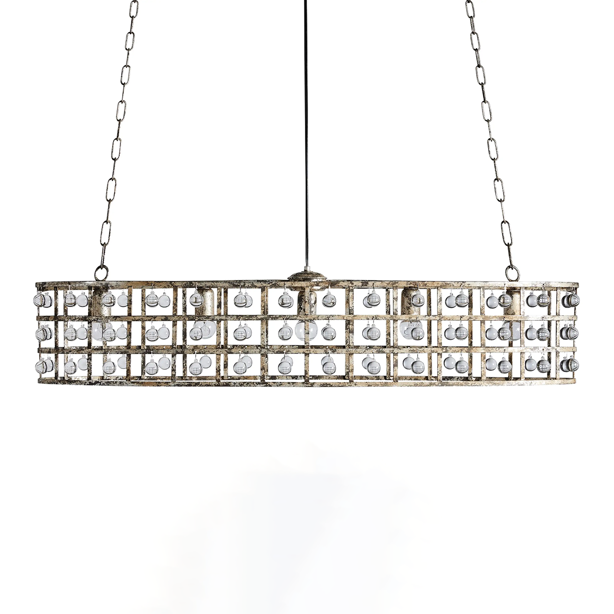 Moder Cage Crystal Oval Chandelier 5-Light