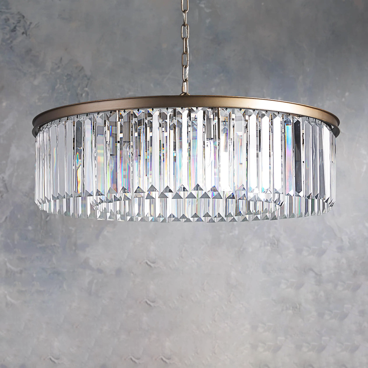 Art Leyland Crystal Round Chandelier