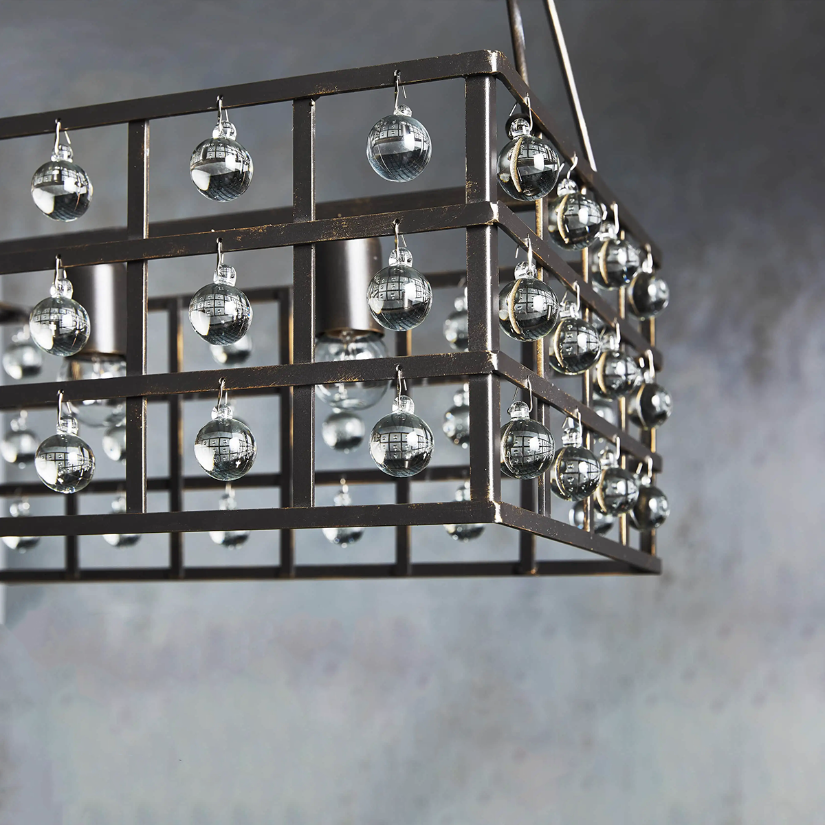 Moder Cage Crystal Rectangular Chandelier